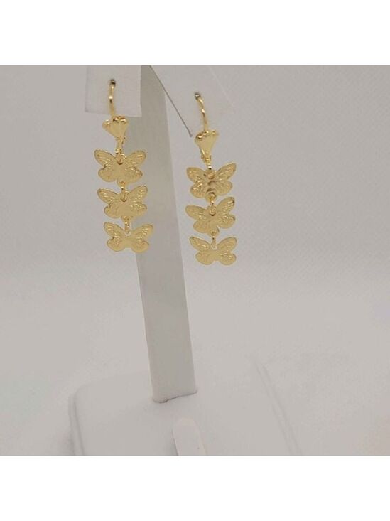 Jewelry - Brand New Brazilian 18k Gold Filled 3 Butterfly Earrings